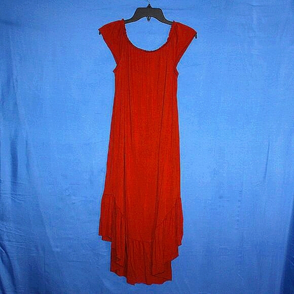 Excuse Me I Have To Go Be Awesome Rust Off-Shoulder Maxi Dress - Women's Size S - Picture 6 of 7